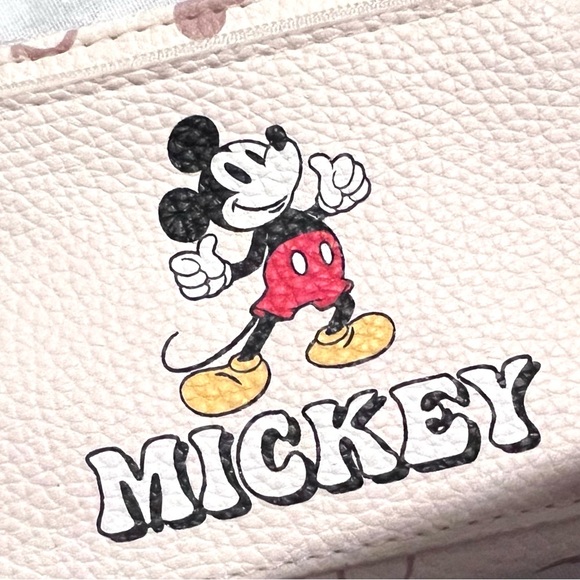 DISNEY PRIMARK Mickey Mouse Wallet Coin Pouch Double Zip Color: Ecru. NWT - Picture 2 of 7